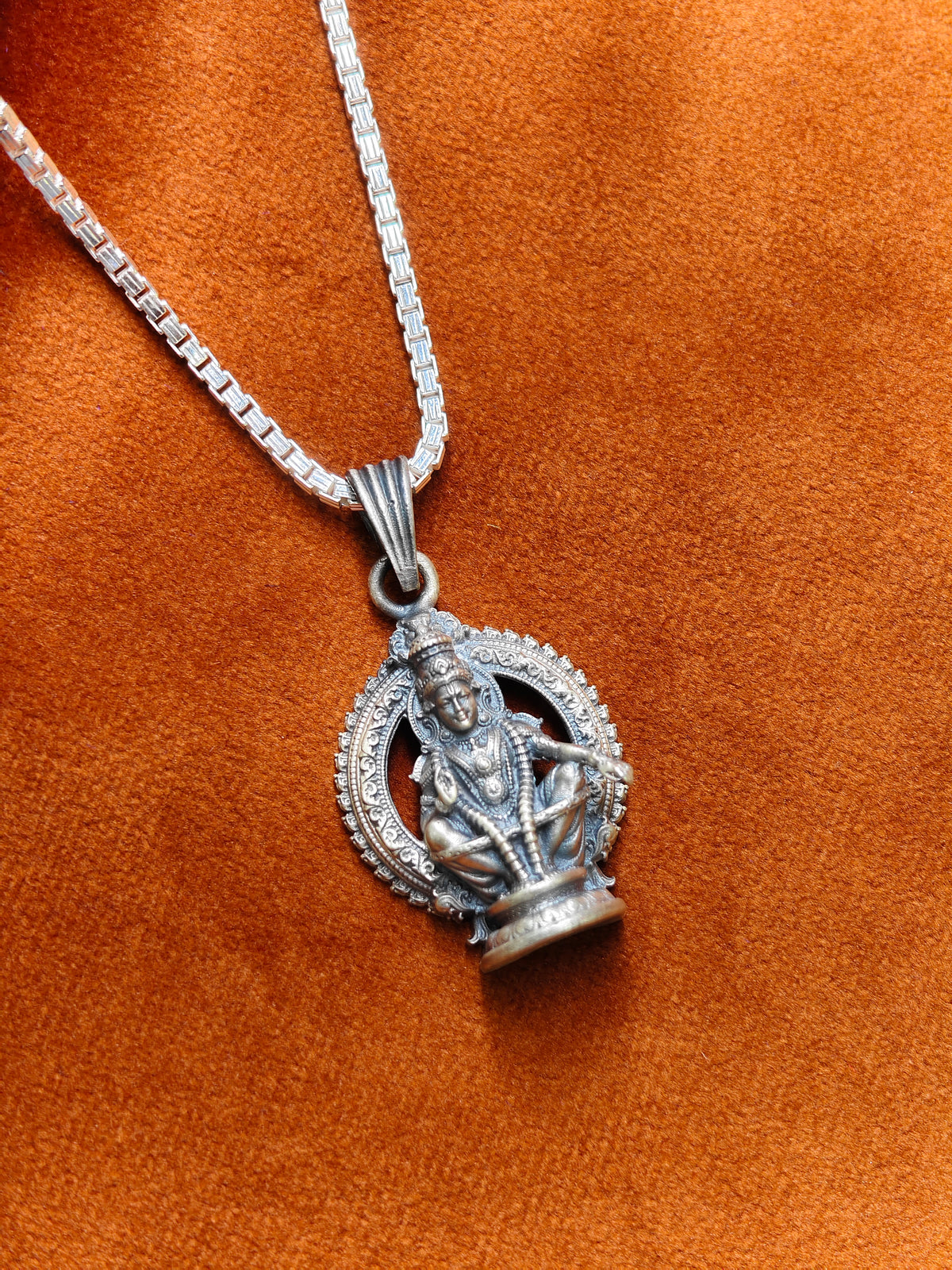 92.5 Silver Lord Ayyappa 3D Antique Dollar | ZORKI