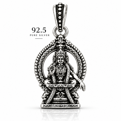 92.5 Silver Ayyappa Dollar | Oxidised Silver